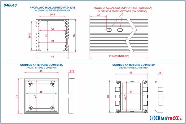 specifiche dimensionali profilato 48x48