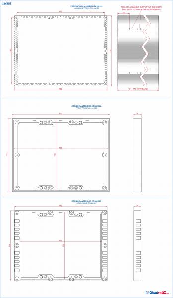 specifiche dimensionali profilato 144x192